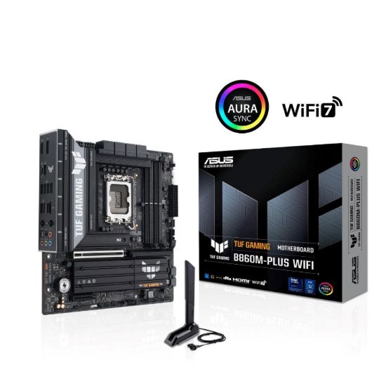 Obrázek ASUS MB Sc LGA1851 TUF GAMING B860M- PLUS WIFI, Intel B860, 4xDDR5, 1xUSB4, 1xDP, 1xHDMI, WiFi, mATX