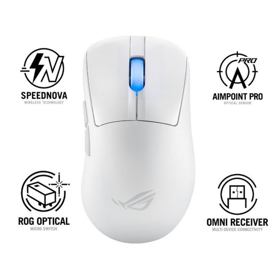 Obrázek ASUS myš ROG Keris II Ace, bezdrátová herní myš, bílá