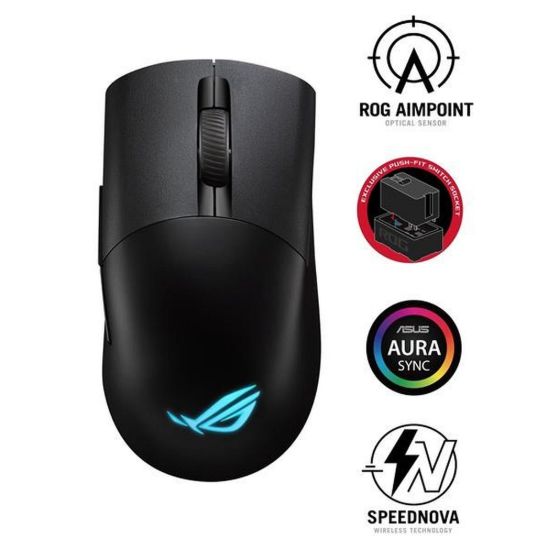 Obrázek ASUS myš ROG KERIS WIRELESS AIMPOINT (P709), RGB, Bluetooth, černá