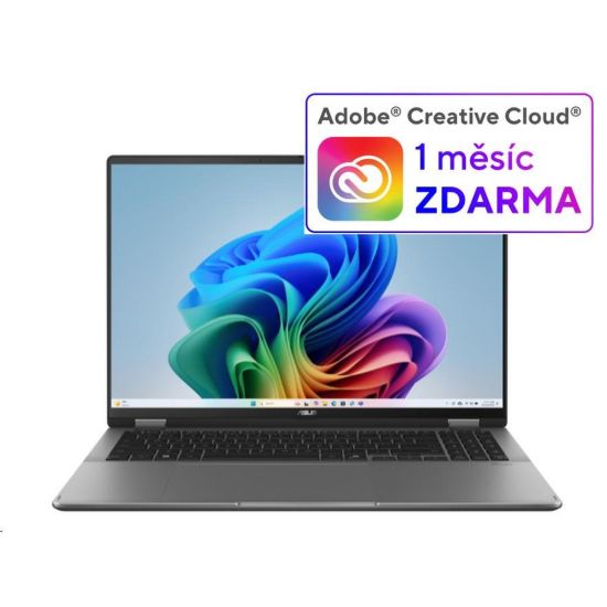 Obrázek ASUS NTB Vivobook 16 Flip (TP3607SA- OLED113X), Ultra 7 258V, 16" 1920 x 1200, 32 GB, 1 TB SSD, Intel Arc, W11 Pro, Gray