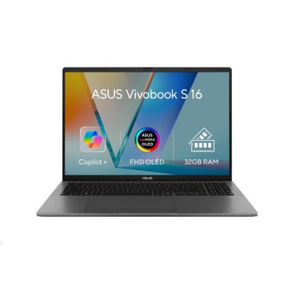 Obrázek ASUS NTB Vivobook S 16 (M3607GA- OLED078X), Ryzen AI 9 H 465, 16" 1920 x 1200, 32 GB, 1 TB SSD, Radeon, W11 Pro, Gray
