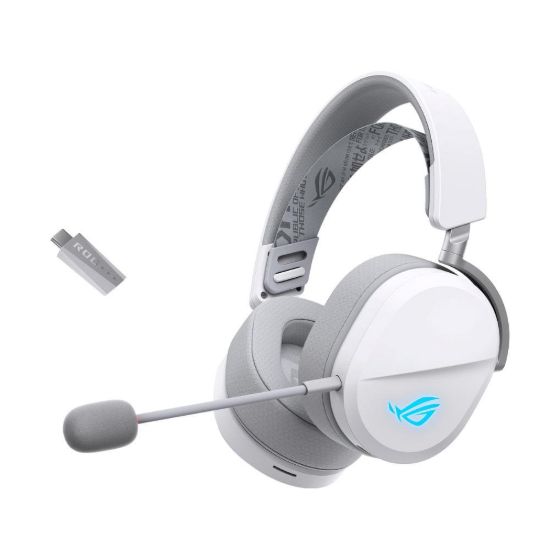 Obrázek ASUS sluchátka ROG Pelta, Bezdrátové BT a RF 2.4GHz, ARGB, bílá