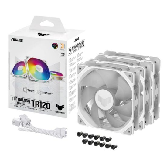 Obrázek ASUS ventilátor TUF GAMING TR120 ARGB, 3 x 120mm, bílá