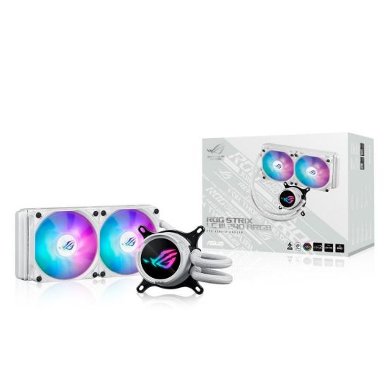 Obrázek ASUS vodní chladič CPU AIO ROG STRIX LC III 240 ARGB WHITE, 2 x 120mm, LGA1851, AM5