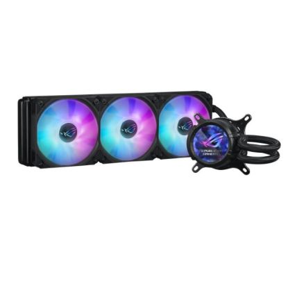 Obrázek ASUS vodní chladič CPU AIO ROG STRIX LC III 360 ARGB LCD, 3 x 120mm, LCD Displej, LGA1851, AM5, černá