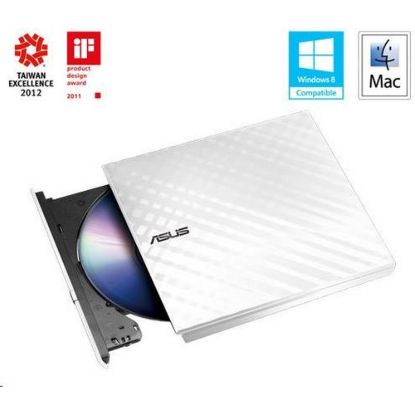 Obrázek ASUS DVD Writer SDRW- 08D2S- U LITE/ WHITE, External Slim DVD- RW, white, USB