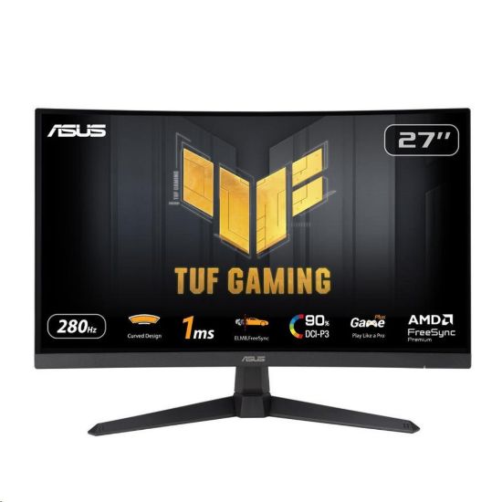 Obrázek ASUS LCD 27" VG27VQM1B TUF Gaming 1920 x 1080, Full HD, Curved, 280 Hz, ELMB, FreeSync, 1 ms, 90% DCI- P3, HDMI, DP…