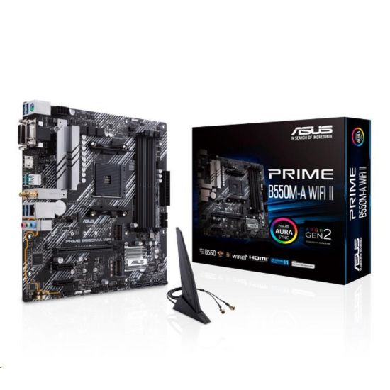 Obrázek ASUS MB Sc AM4 PRIME B550M- A WIFI II, AMD B550, 4xDDR4, 1xHDMI, 1xDVI, 1xVGA, WI- FI, mATX