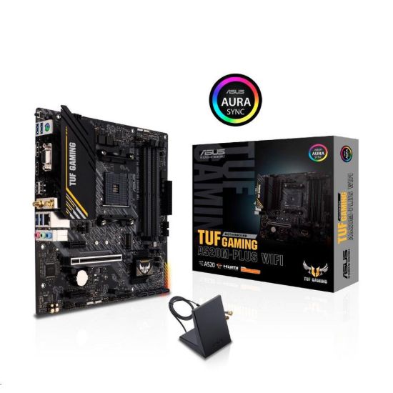 Obrázek ASUS MB Sc AM4 TUF GAMING A520M- PLUS WIFI, AMD A520, 4xDDR4, 1xDP, 1xHDMI, VGA, WI- FI, mATX