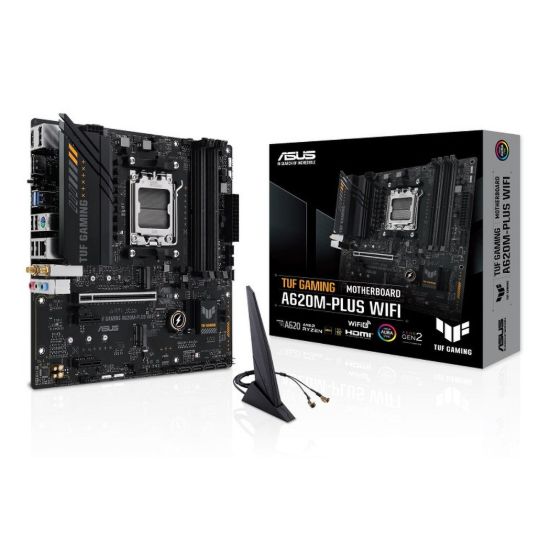 Obrázek ASUS MB Sc AM5 TUF GAMING A620M- PLUS WIFI, AMD A620, 4xDDR5, 1xHDMI, 2xDP, mATX