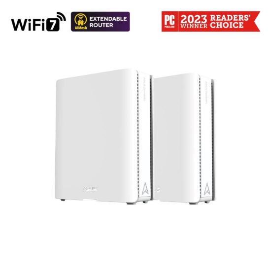 Obrázek ASUS ZenWifi BQ16 2- pack, WiFi7 Extendable Router, AiMesh, 2x WAN/ LAN, 3x LAN, 1x USB 3.0
