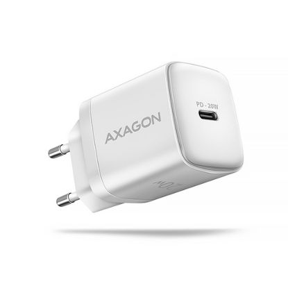 Obrázek AXAGON ACU- PD20 W, nabíječka do sítě 20 W, 1x port USB- C, PD3.0/ PPS/ QC4+/ AFC/ Apple, bílá