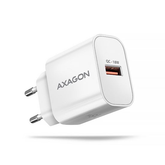 Obrázek AXAGON ACU- QC18 W, nabíječka do sítě 18 W, 1x port USB- A, QC3.0/ AFC/ Apple, bílá