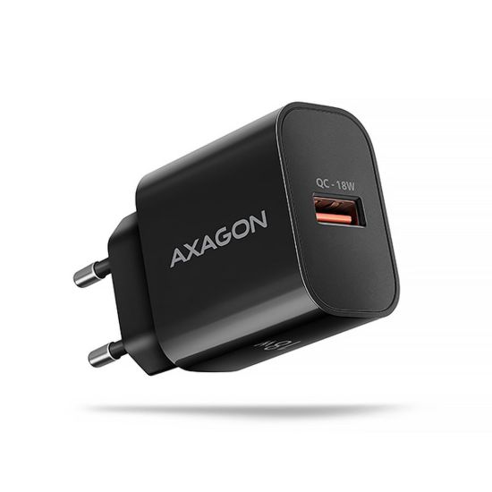Obrázek AXAGON ACU- QC18, nabíječka do sítě 18 W, 1x port USB- A, QC3.0/ AFC/ Apple, černá