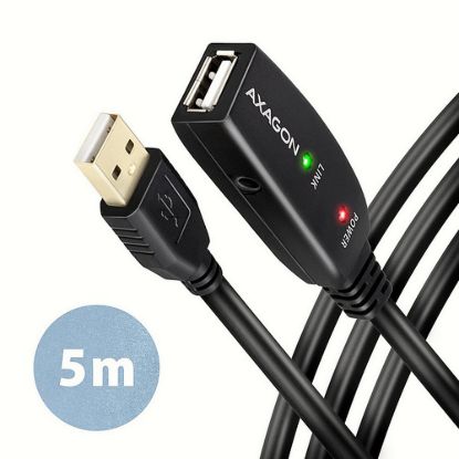 Obrázek AXAGON ADR- 205, USB 2.0 A- M - > A- F aktivní prodlužovací / repeater kabel, 5m