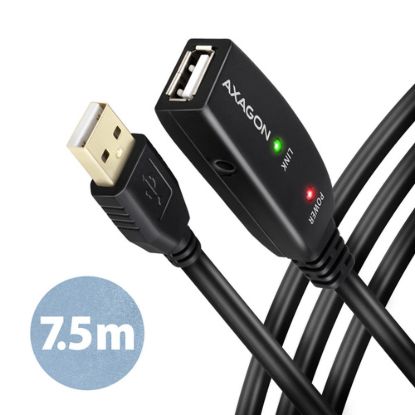 Obrázek AXAGON ADR- 207, USB 2.0 A- M - > A- F aktivní prodlužovací / repeater kabel, 7.5m