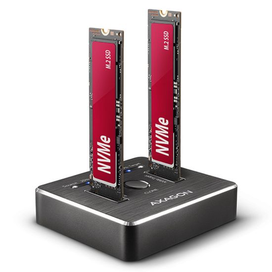 Obrázek AXAGON ADSA- M2C, USB- C 3.2 Gen 2 - 2x M.2 NVMe SSD CLONE MASTER dokovací stanice
