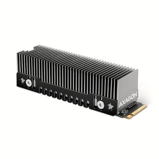 Obrázek AXAGON CLR- M2XT, hliníkový pasivní chladič pro jedno i oboustranný M.2 SSD disk, výška 20 mm