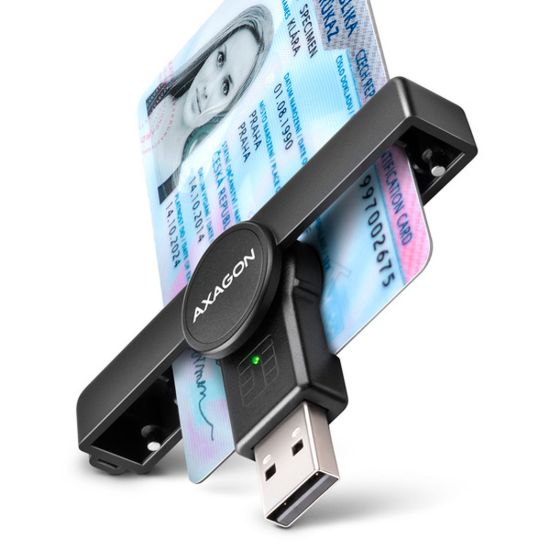Obrázek AXAGON CRE- SMPA, USB- A PocketReader čtečka kontaktních karet Smart card (eObčanka)