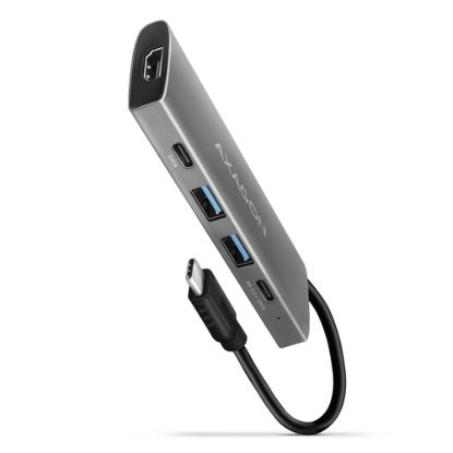 Obrázek AXAGON HMC- 5G21, USB 10Gb/ s hub, porty 2x USB- A, 2x USB- C, HDMI 4k/ 30, PD 60 W, kabel USB- C 13cm