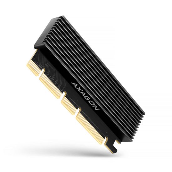 Obrázek AXAGON PCEM2- XS, PCIe x16 - M.2 NVMe M- key slot adaptér, kryt s chladičem pro pasivní chlazení