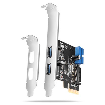 Obrázek AXAGON PCEU- 232RS, PCIe řadič, 2+2x USB 5Gbps port, SATA napájení, Renesas PD720201, SP & LP