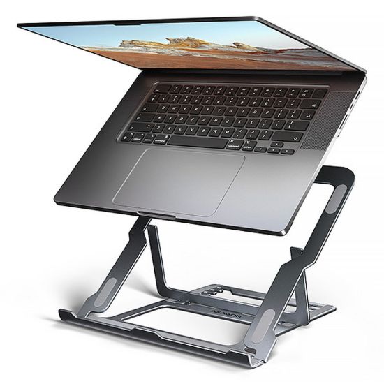 Obrázek AXAGON STND- LAG hliníkový stojan na notebook 10"- 17.3" nastavitelná výška, šedý