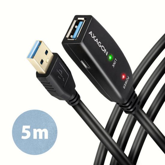 Obrázek AXAGON ADR- 305, USB 3.2 Gen 1 A- M - > A- F aktivní prodlužovací / repeater kabel, 5m