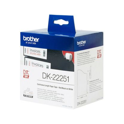 Obrázek BROTHER DK- 22251 (papírová role červeno- černá na bílém podkladu) 62mm x 15, 24m