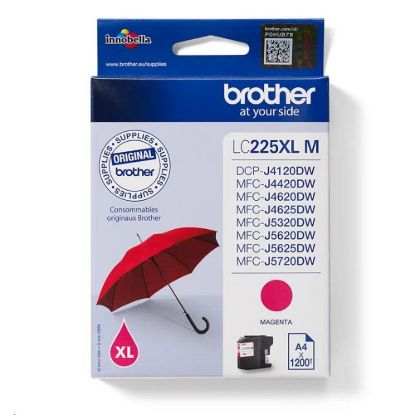 Obrázek BROTHER INK LC- 225XLM purpurový inkoust (až 1200 stran A4 dle ISO 24711)