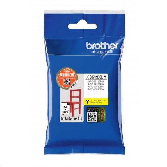 Obrázek BROTHER INK LC- 3619XLY žlutý, yellow - 1300stran, J2330, J3530, J3930