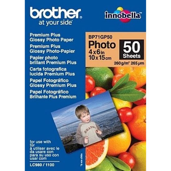 Obrázek BROTHER Paper BP- 71 foto lesklý 10 x 15/ 50ks