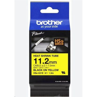 Obrázek BROTHER smršťovací bužírka - HSE- 631E žlutá pro E300VP H300 H500 E550 P700 P750 D800 P900 P950 - 11, 2, , / 2, 1- 7mm…