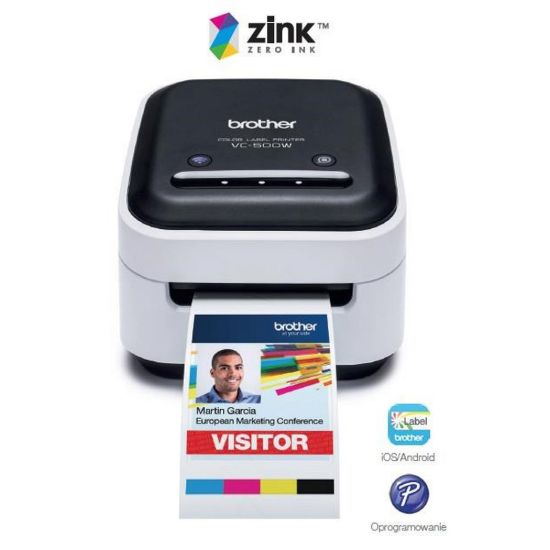 Obrázek BROTHER tiskárna štítků FOTO - VC500 W - WIFI, USB, COLOR bez potřeby inkoustu - Integrovaný odstřih