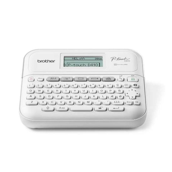 Obrázek BROTHER tiskárna štítků PT- D410VP - 18mm, pásky TZe USB, stolní model, kufr, adaptér v ceně