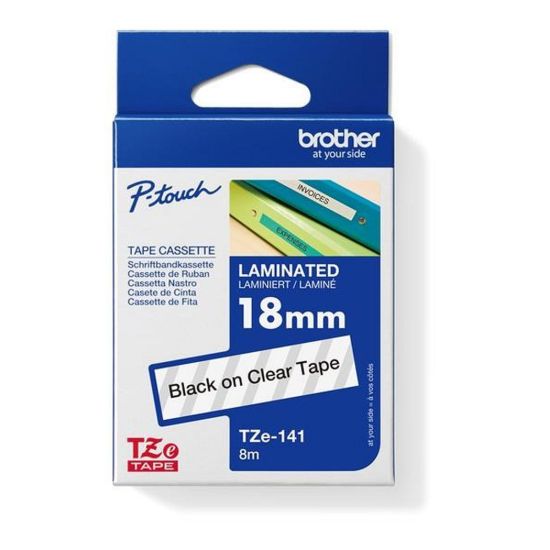 Obrázek BROTHER TZE141 - kazeta TZ šířky 18mm, laminovaná TZE- 141, průsvitná/ černé písmo