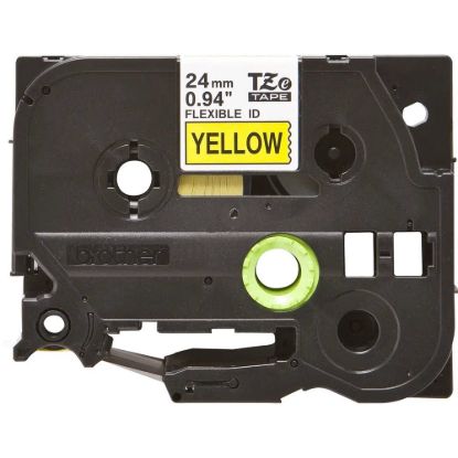 Obrázek BROTHER TZEFX651 - kazeta TZ šířky 24mm, flexibilní lamino páskou TZE- FX651, žlutá/ černé písmo