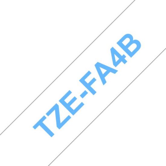 Obrázek BROTHER Brother TZe- FA4 Textilní páska, modrá na bílé - šířka 18 mm