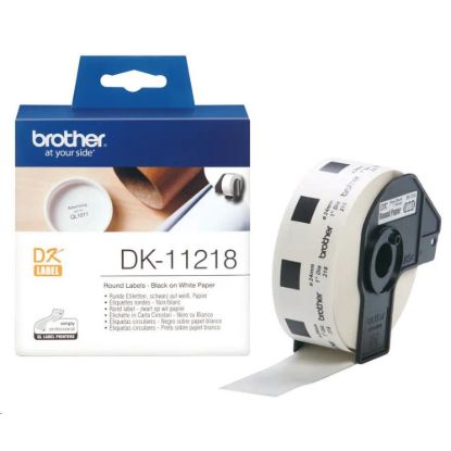 Obrázek BROTHER DK- 11218 - 400 kulatých štítků na kotouči, 24 mm x 90 mm