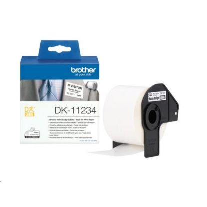 Obrázek BROTHER DK- 11234 - Originální samolepicí štítek na oděv - černý tisk na bílém podkladu, 60 mm x 86 mm