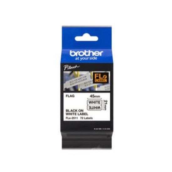 Obrázek BROTHER FLe- 2511 předřezané štítky - černá na bílé, 21 mm šířka