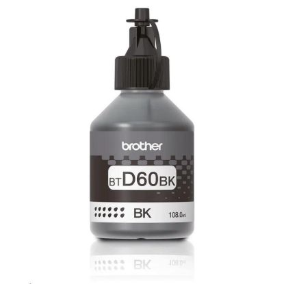 Obrázek BROTHER INK BT-D60BK black pro T4xx, T5xx, T7xx, T9xx cca 6000 stránek, bezpigmentový - INKTANK