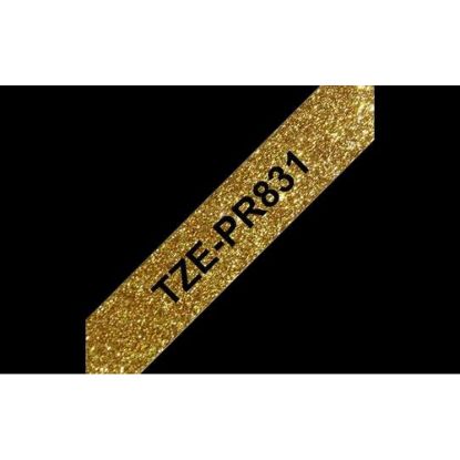 Obrázek BROTHER TZe- PR831- kazeta TZ šířky 12mm, laminovaná TZe- PR831 PREMIUM GOLD / zlatá páska / černá písmo