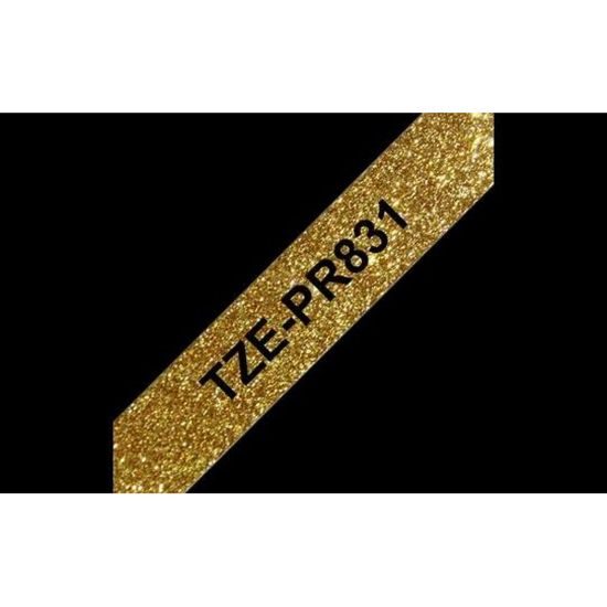 Obrázek BROTHER TZe- PR831- kazeta TZ šířky 12mm, laminovaná TZe- PR831 PREMIUM GOLD / zlatá páska / černá písmo