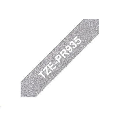 Obrázek BROTHER TZe- PR935- kazeta TZ šířky 12mm, laminovaná TZe- PR935 PREMIUM SILVER / stříbrná páska / bílé písmo