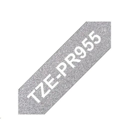 Obrázek BROTHER TZe- PR955- kazeta TZ šířky 24mm, laminovaná TZe- PR955 PREMIUM SILVER / stříbrná páska / bílé písmo