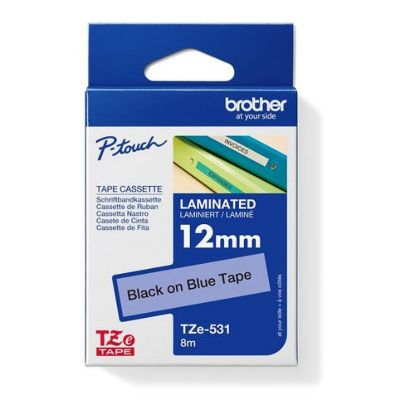 Obrázek BROTHER TZE531 - kazeta TZ šířky 12mm, laminovaná TZE- 531, modrá/ černé písmo