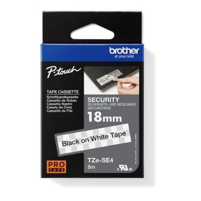 Obrázek BROTHER TZESE4 - kazeta TZ šířky 18mm, laminovaná TZE- SE4, bílá plombovací páska