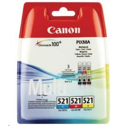 Obrázek Canon CARTRIDGE CLI- 521 C/ M/ Y MULTI- PACK pro Pixma iP 3600, iP4600, iP4700, MP540, MP550, 560, MP…