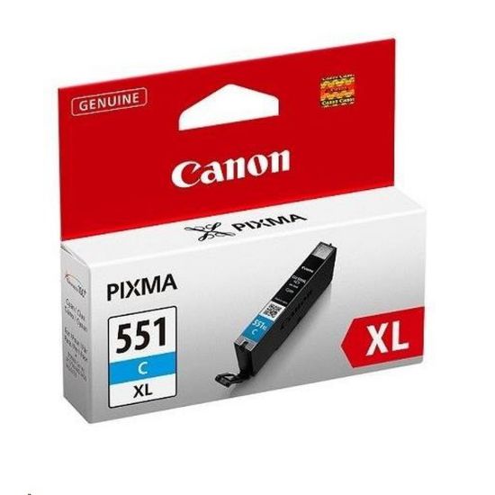 Obrázek Canon CARTRIDGE CLI- 551C XL azurová pro Pixma iP, Pixma iX, Pixma MG a Pixma MX 6850, 725x, 925, 8750 (695 str.)
